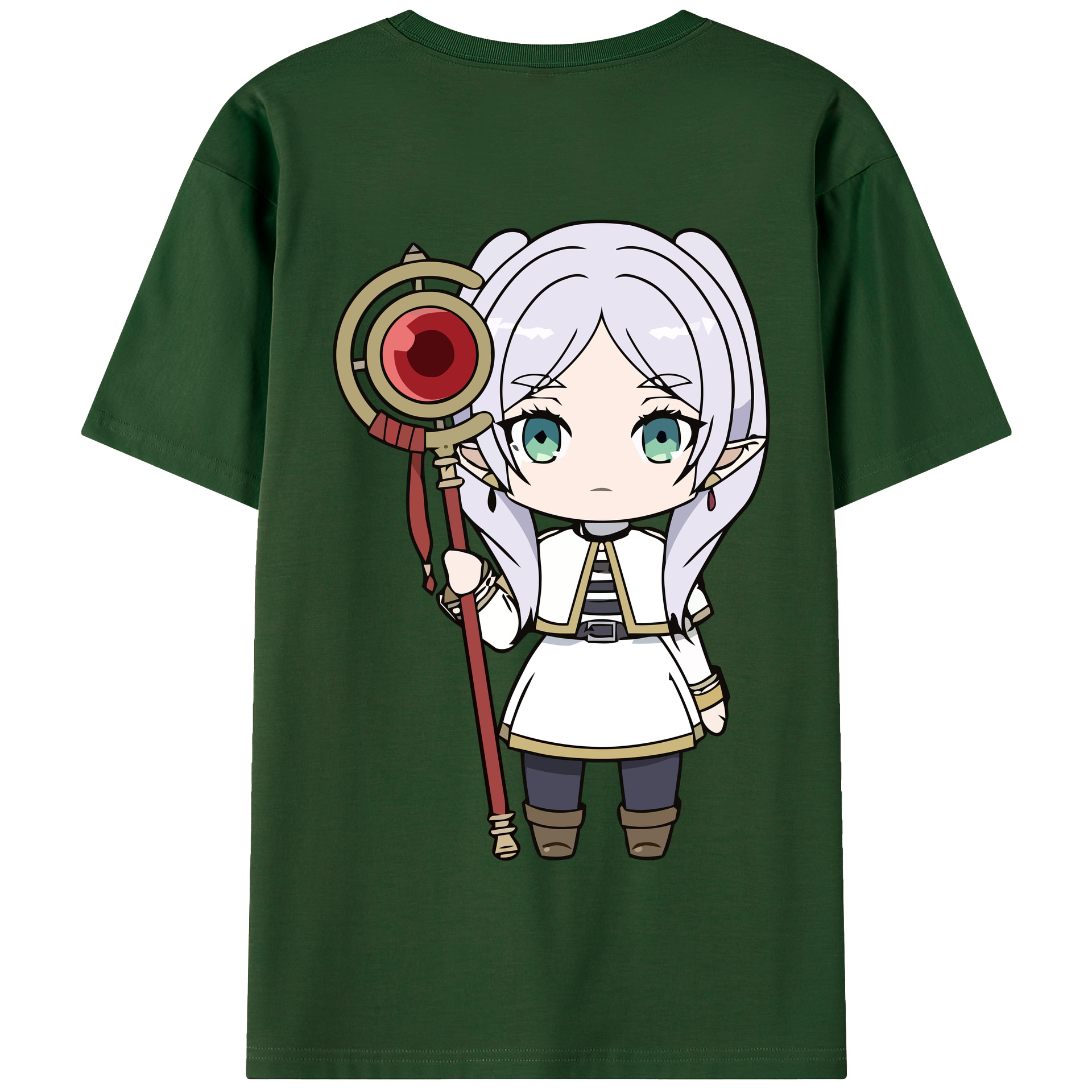 （画像用） 葬送のフリーレン Frieren 綿100％半袖Tシャツ（背面プリント）